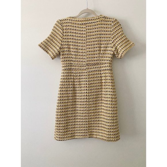 MAJE Rill Yellow Tweed Dress Women’s 2 - Picture 7 of 12